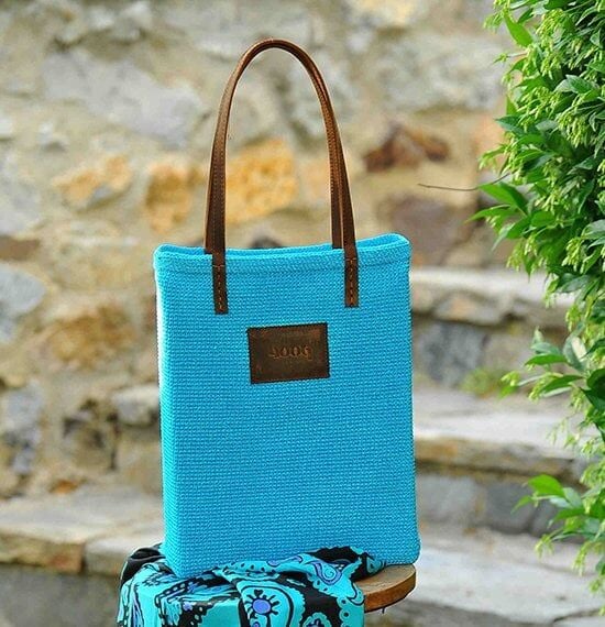 El Örgüsü Turkuaz Omuz Çantası