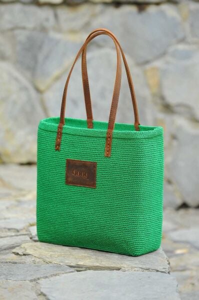 El Örgüsü Yeşil Omuz Çantası