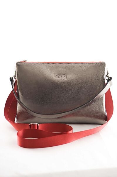 Deri El Yapımı Antrasit Omuz Çantası