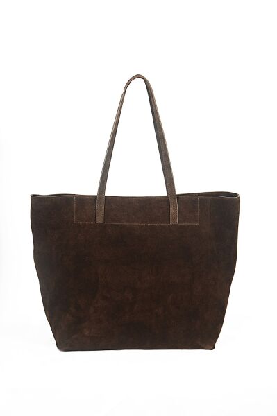 Süet El Yapımı Acı Kahve El-Omuz Çantası